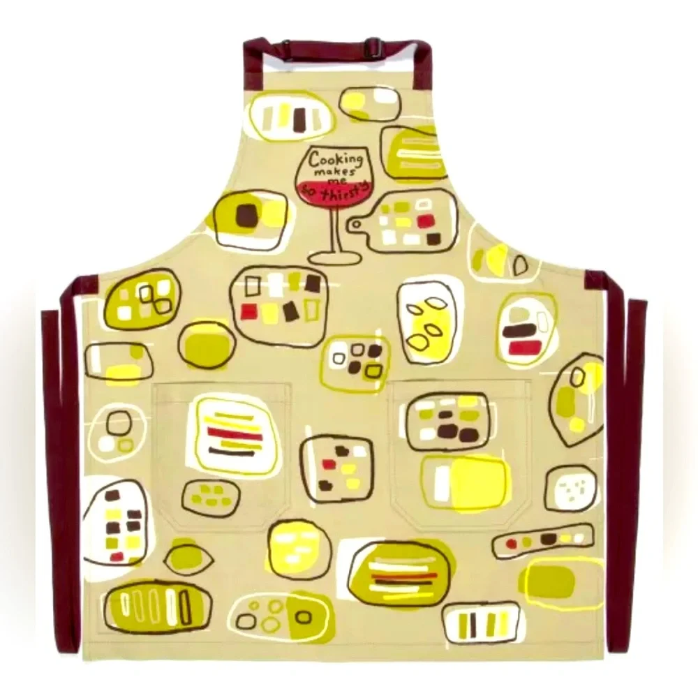 NWT Blue Q apron. “Cooking makes me so thirsty” featuring wine glasses.